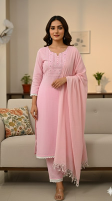 POSHAKTEXTILES Women Kurti Pant Attached Dupatta Set