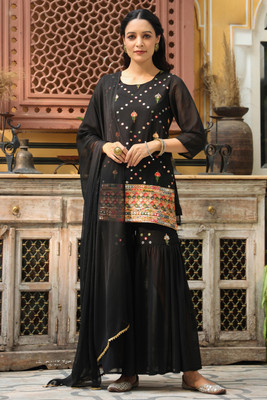 Juniper Women Kurta Sharara Dupatta Set