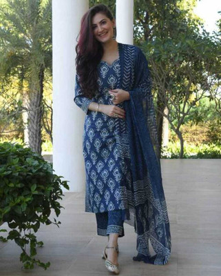 HOLY STAR WORLD Floral Print, Printed Kurta, Trouser/Pant & Dupatta Set