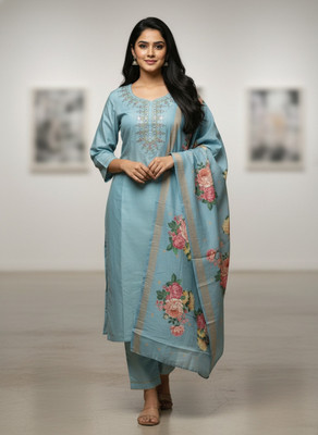colorwings Women Kurta Palazzo Dupatta Set