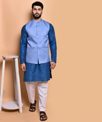 PRINTCULTR Men Kurta Pyjama Ethnic Jacket Set
