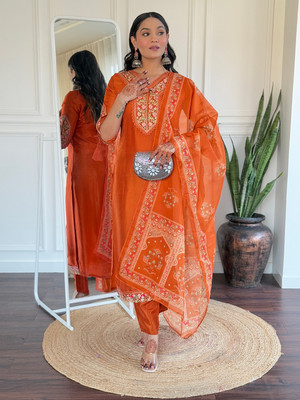 RADHEKRISHNA FASHIONABLES Embroidered Kurta, Salwar & Dupatta Set