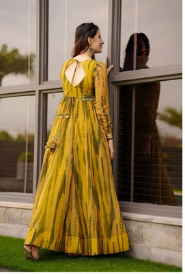 KRULRIN Anarkali Gown(Yellow)
