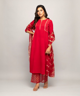 FIORRA Women Kurta Palazzo Dupatta Set