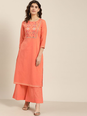 Sangria Women Kurta Palazzo Set