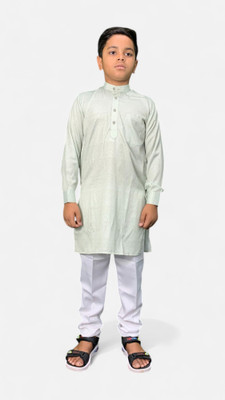 gargian master cut Boys Casual Kurta and Pyjama Set(White Pack of 1)