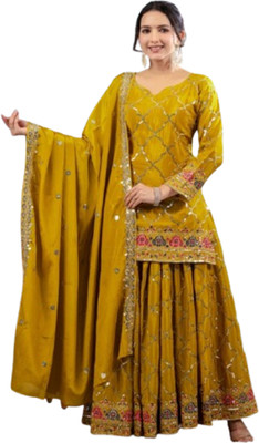 NIDHI'S FASHION Women Ethnic Top Palazzo Dupatta Set