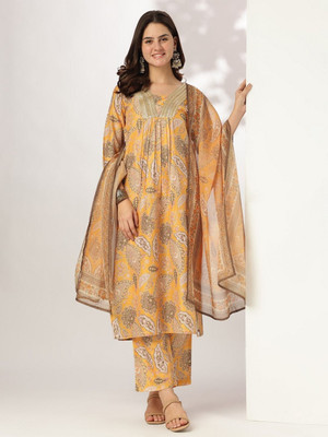 Janasya Women Kurta Pant Dupatta Set