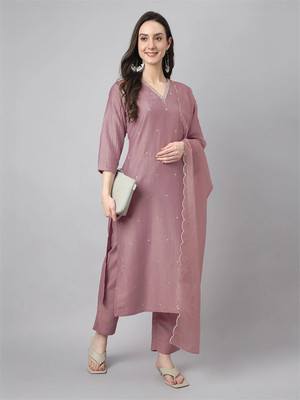 Janasya Women Kurta Pant Dupatta Set