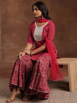 LIBAS Women Kurta Sharara Dupatta Set