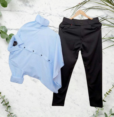 Black Deer Men Shirt Pant Set
