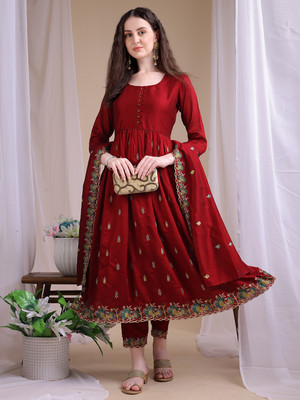 Granthva Fab Women Kurta Pant Dupatta Set