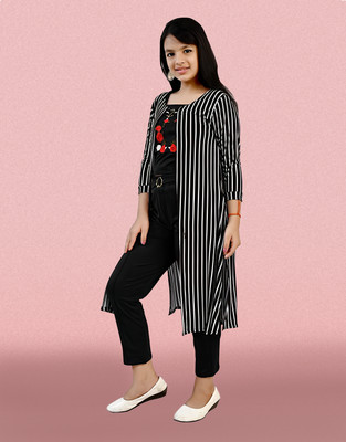 MYKUKI Women Shirt Pant Ethnic Jacket Set