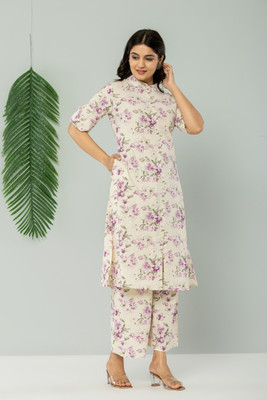 Jaipuri Bunaai Women Kurta Palazzo Set