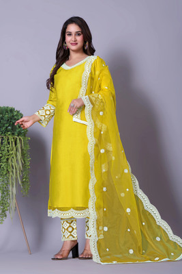 BR OUTF Women Kurti Pant Dupatta Set