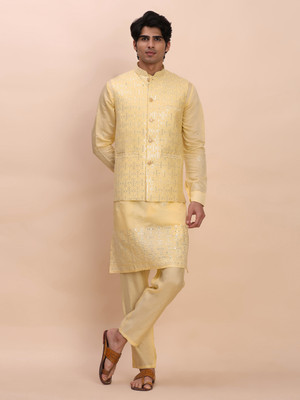 PRO ETHIC Men Kurta Pant Ethnic Jacket Set