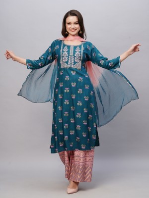 Kiana Women Kurta Palazzo Dupatta Set