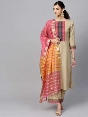 CreationRajvi Self Design Kurta, Trouser/Pant & Dupatta Set