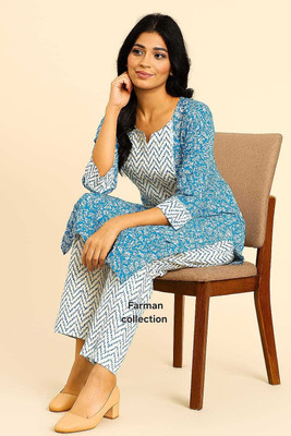 FARMAN COLLECTION Women Kurti Palazzo Set