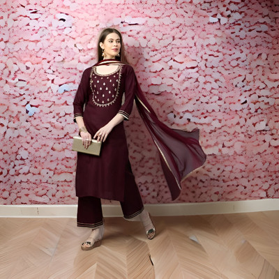 Anni Designer Women Kurta Palazzo Dupatta Set