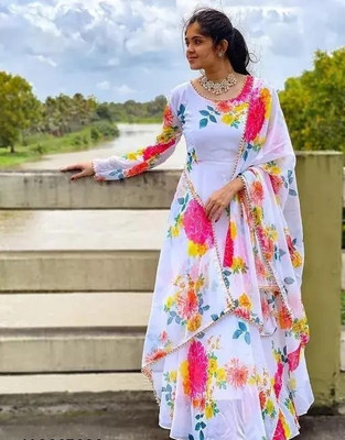 HouseOfCommon Women A-line White Maxi/Full Length Dress