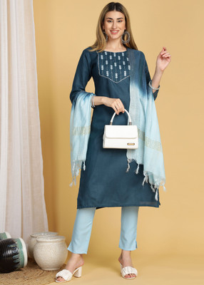 TRAHIMAM Women Kurti Pant Dupatta Set