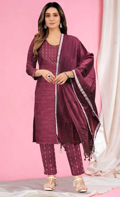 GULLAFABRIC Women Kurta Pant Dupatta Set