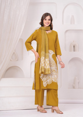 JC4U Printed Kurta, Trouser/Pant & Dupatta Set
