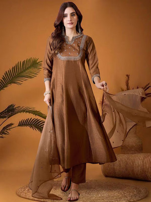 ETHICS FASHIONABLES Embroidered Kurta, Dhoti Pant & Dupatta Set