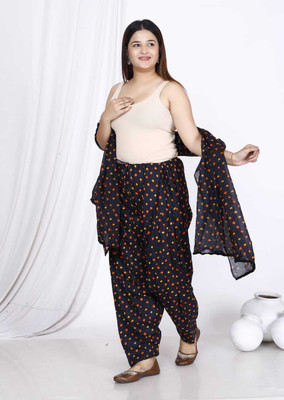 HANVIK TRADERS Cotton Blend Printed Patiala