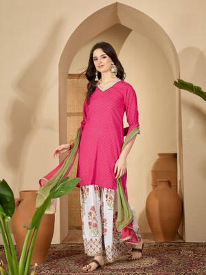 Sangria Women Kurti Sharara Dupatta Set