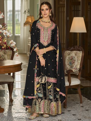 Indo Era Women Kurta Sharara Dupatta Set