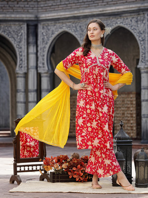 Stylum Women Kurta Palazzo Dupatta Set