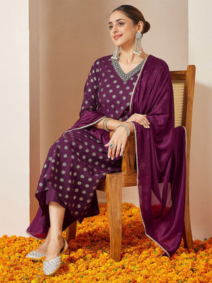 Janasya Women Kurti Pant Dupatta Set