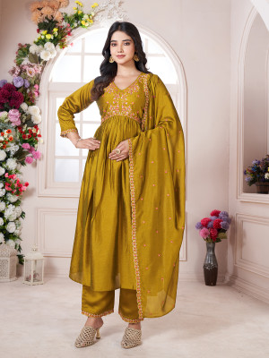 Mamatva Women Kurta Palazzo Dupatta Set