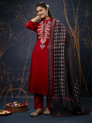VredeVogel Embroidered Kurta, Trouser/Pant & Dupatta Set