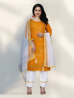 HOC's Women Kurta Palazzo Dupatta Set
