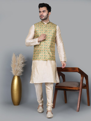 MAG Men Kurta Pyjama Ethnic Jacket Set
