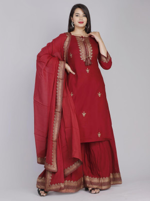 River of cloth Women Kurti Palazzo Dupatta Set