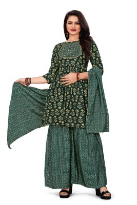 DISHWA FASHION Women Kurti Sharara Set