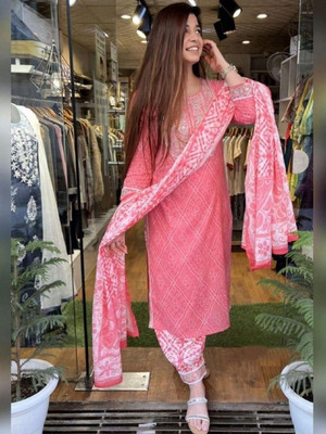 SHELOOM Women Kurti Pyjama Dupatta Set