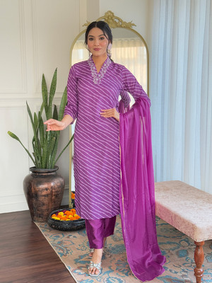 LEGCAYETHNIC Embroidered Kurta, Patiala & Dupatta Set