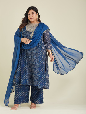 Janasya Women Kurta Pant Dupatta Set