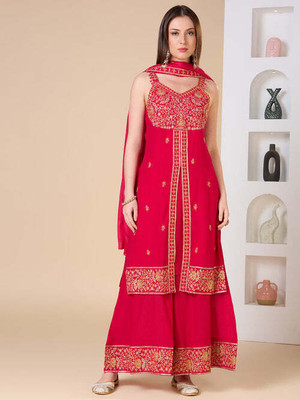 Fashor Women Kurta Palazzo Dupatta Set