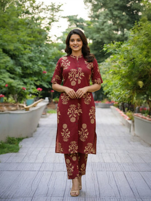 FORNTAS Women Kurta Palazzo Set