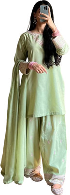 DEVAANSHFAB Women Ethnic Top Salwar Dupatta Set