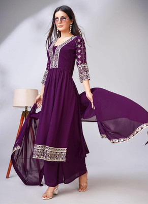 Xomantic FASHION Women Kurta Palazzo Dupatta Set