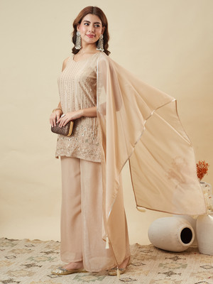 MOKOSH Women Kurta Sharara Dupatta Set