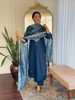 FancyFits Embroidered Kurta, Salwar & Dupatta Set