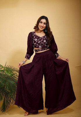 SANCIA Women Ethnic Top Palazzo Set